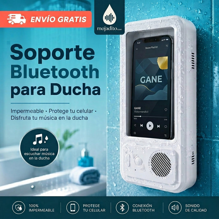 Soporte para teléfono de ducha con Altavoz Bluetooth - Tu música y series en la regadera 🚿🎵