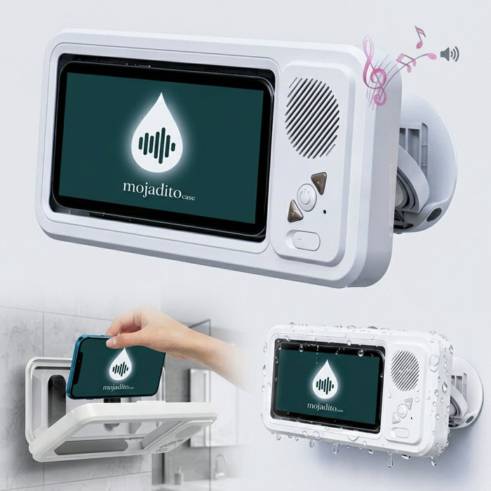 Soporte para teléfono de ducha con Altavoz Bluetooth - Tu música y series en la regadera 🚿🎵